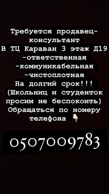 продавец консультант в детский магазин: Сатуучу консультант. Караван СБ