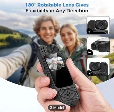 Videokameralar: Geyilə bilən mini aksiya kamerası – 2K Quad HD - 2K video və foto — 3