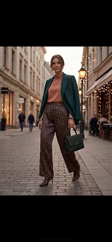Брюки Широкие, Шелк, Новый, S