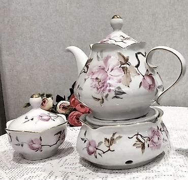 çay evi avadanlıq: Çay dəsti, rəng - Ağ, Farfor, 6 nəfərlik, Almaniya — 2