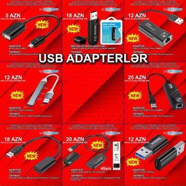 Digər kompüter aksesuarları: USB Adapterlər 🚚Metrolara və ünvana çatdırılma var, ❗ÖDƏNİŞLİDİR❗