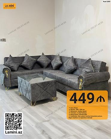 Künc divan – Kod: 5305 - Ölçülər: 280 × 200 sm - Mexanizm: açılan