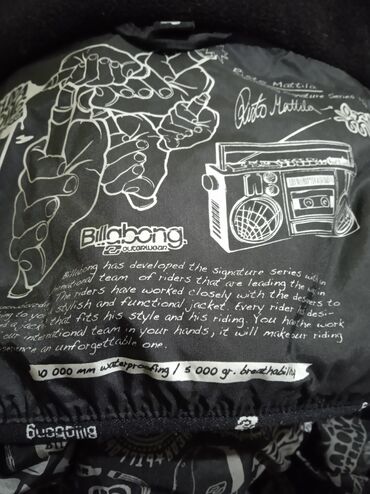 Zimske jakne: Billabong zimska/ski jakna sa kapuljačom, crno‑crvene pruge sa žutim — 11