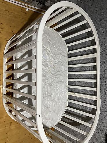 Beşiklər: Oval formalı uşaq beşiyi - Rəng: ağ - Material: ağac/taxta karkas — 4