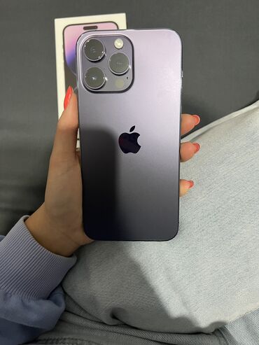 Apple iPhone: IPhone 14 Pro Max, Б/у, 256 ГБ, Deep Purple, Зарядное устройство, Защитное стекло, Чехол, 91 %