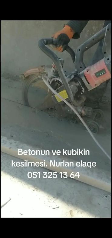 tam insaat: Beton və kubik kəsimi xidməti - Sənaye tipli, təkərli disk kəsici ilə — 1