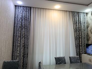 dekor evler: Gümüş-boz tonlarında dekorativ pərdə dəsti - Material: qalın — 2