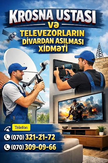 televizor divara nece vurulur: Krosnu ustası və televizorların divardan asılması xidməti - Peyk — 1
