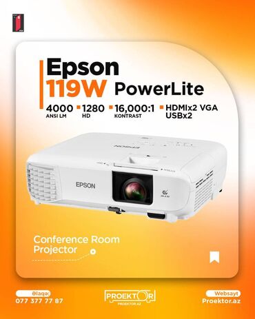 купить проэктор: İşlənmiş Portativ Proyektor Epson, Ödənişli çatdırılma