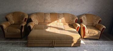 кованная мебель: Диван-керебет, түсү - Сары, Колдонулган