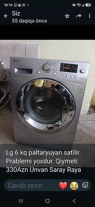 Paltaryuyan maşınlar: LG paltaryuyan maşın – 6 kq yuma, 3 kq qurutma. Direct Drive — 1
