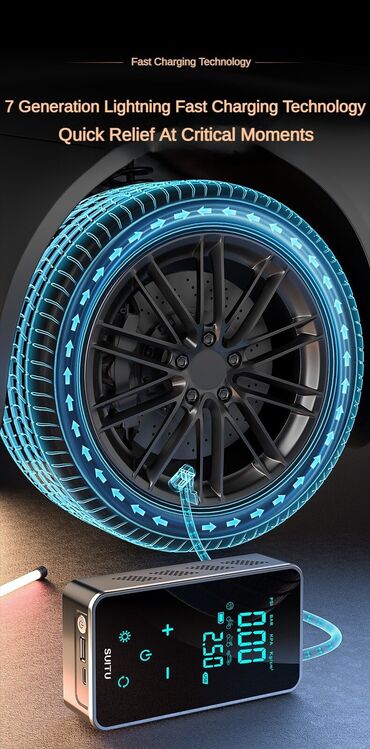 Avtomobil kompressorları və nasosları: Çox mükəmməl Sensor model Üzəri ekran qoruyucu LED SOS işıqları — 5