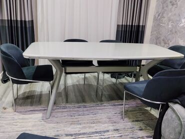 Sifarişlə masa və oturacaq dəstləri: Qonaq otağı üçün, İşlənmiş, Kvadrat masa, 6 stul