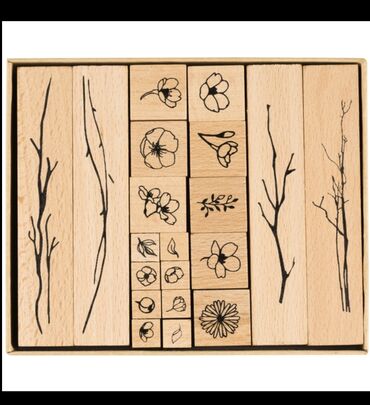 шлепки резиновые: Винтажный цветочный лист ветка комбинированный штамп DIY деревянные и