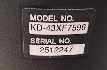 Məhsul: Televizor etiketi – Model və serial məlumatı - Model