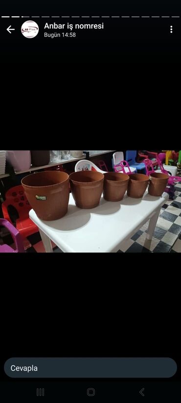 Bitkilər üçün dibçəklər: Dipçəklərin topdan və Pərakəndə satışı. Anbardan satış. Hansı formada — 7