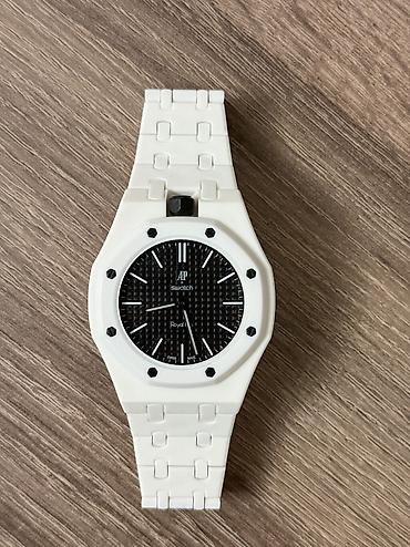 Часы Swatch x AP Royal Pop (белые) at lalafo.kg Часы Swatch x AP Royal Pop (белые)