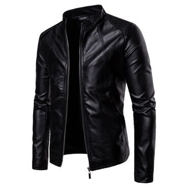 мужской кожанный куртка: Куртка цвет - Черный