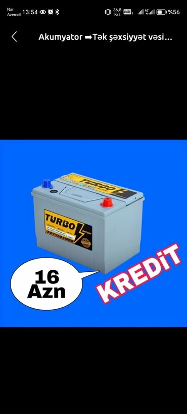 kredit akumulator: 💥#⃣Kredit Tək şəxsiyyət vəsiqəsi ilə Akkumulyator