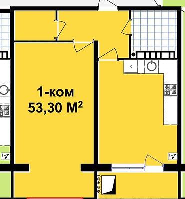 Продажа квартир: 1 комната, 53 м², Элитка, 5 этаж, Готовая ПСО (под самоотделку) at lalafo.kg — 2 Продажа квартир: 1 комната, 53 м², Элитка, 5 этаж, Готовая ПСО (под самоотделку) — 2