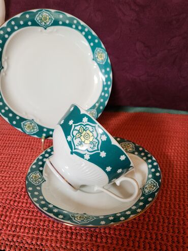 Kuhinjski setovi: Set memacki porcelan Lettin 70te. Set perfektan. pozlata — 5