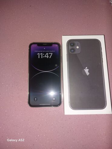 Apple iPhone: IPhone 11, 64 GB, Natural Titanium, Simsiz şarj, Face ID, Sənədlərlə