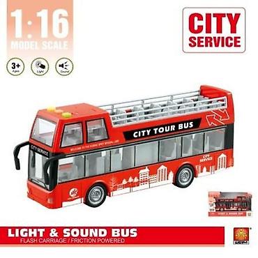 quinny buzz: AUTOBUS NA SPRAT SA ZVUKOM I SVETLOM WY916A – 1:16 Crveni gradski — 1