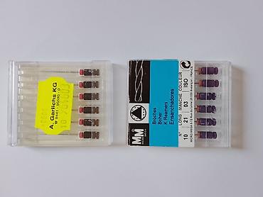 бу инструментов: Набор эндодонтических инструментов и насадок: 1) Micro-Mega K Reamers — 9