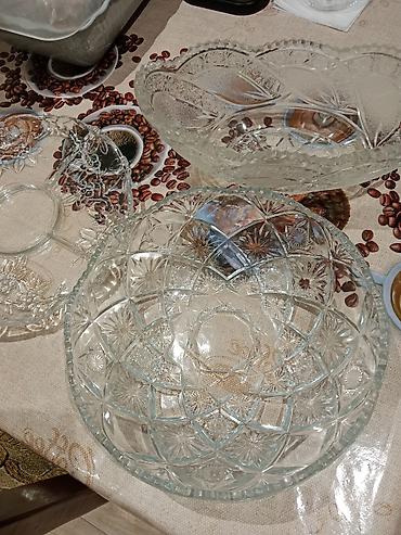 bayram: Şüşə qablar dəsti - Material: şəffaf, qalın şüşə - Naxış: klassik — 1
