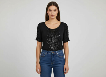 czarne obcisła bluzki: Women's blouse, size M