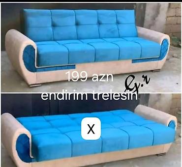 Mavi-bej rəng çalarlarında transformasiya olunan divan. - Oturacaq lalafo.az -da Mavi-bej rəng çalarlarında transformasiya olunan divan. - Oturacaq