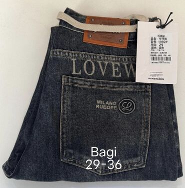 Куртки: Kişi cins şalvarları – klassik tünd-mavi (stonewash) denim