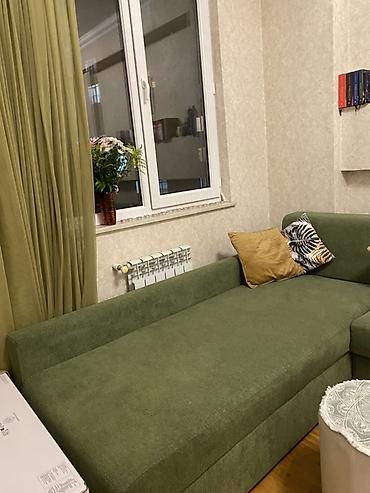 mingəcevir divan: Yaşıl rəngli L formalı künc divan - Müasir minimal dizayn, düz — 3