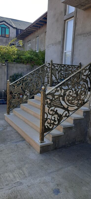 Pilləkən məhəccərləri: Alüminium tökmə məhəccərlər, pilləkən qıraqları. Paslanmır çürümür — 10