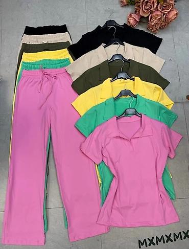 nike react patike: Dvodijelni ženski komplet – polo majica + ravne trenerka pantalone - — 2