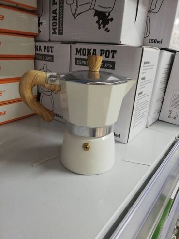 aparat za kafu: MOKA POT -Espresso Pot -Lonce za Kafu - LUX BELA BOJA Moka Pot