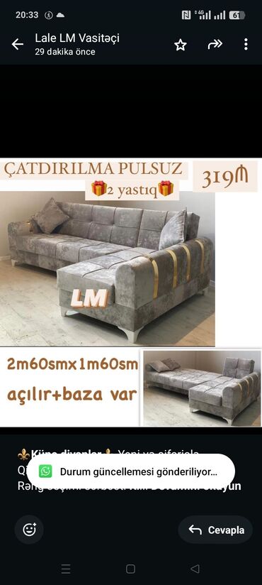 пуфик мебель: *⚜️Künc divanlar⚜️* Yeni və sifarişlə Qiymət : *319₼* Ölçü