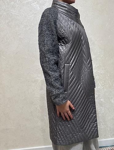 zara l: Пальто, Осень-весна, Кашемир, По колено, С поясом, 2XL — 4
