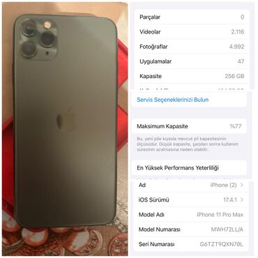 Apple iPhone: IPhone 11 Pro Max, 256 ГБ, Alpine Green, Отпечаток пальца, Беспроводная зарядка, Face ID