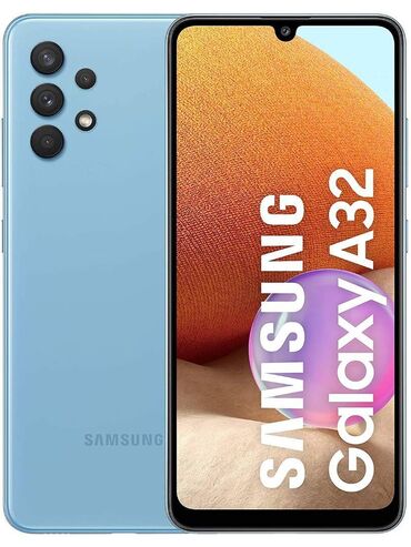 флай телефон за 3000: Samsung Galaxy A32, 64 ГБ, цвет - Голубой, Кнопочный, Сенсорный, Отпечаток пальца