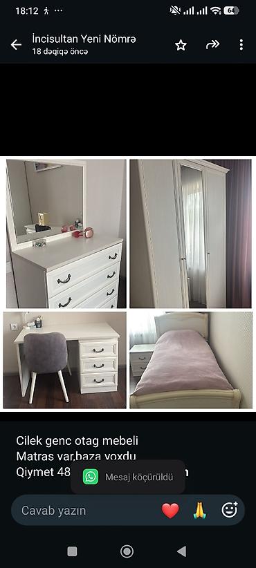 Cilek genc otag mebeli Matras var,baza yoxdu Qiymet 480 azn Unvan lalafo.az -da Cilek genc otag mebeli Matras var,baza yoxdu Qiymet 480 azn Unvan
