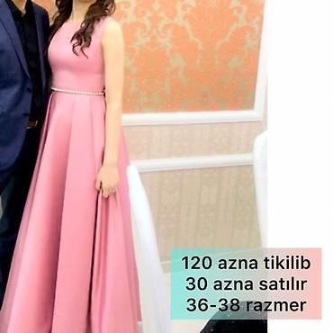 arı mumu qiyməti: Roz rəngli uzun ziyafət geyimi - Model: beldən aşağısı geniş ətəkli — 1