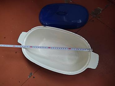 ucuz tavalar: Mavi emallı qapaqlı dəmir bişirmə qabı - Material: qalın metal — 2