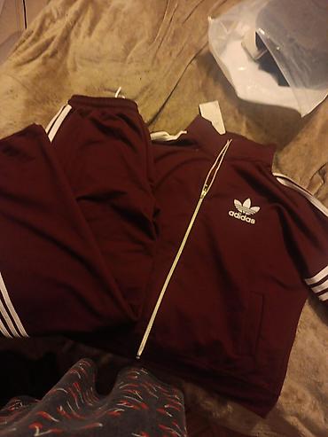 Adidas Originals idman dəsti – bordo rəng - Üst: fermuarlı