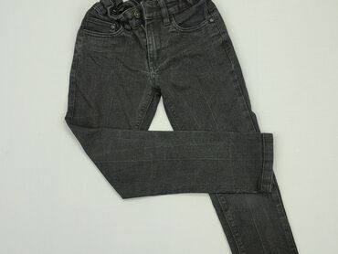 szerokie spodnie z wysokim stanem jeans: Spodnie jeansowe, C&A, 8 lat, 128, stan - Dobry