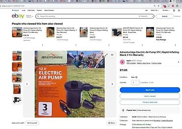 Kompresori za vazduh: Električna vazdušna pumpa 12 V – Adventuridge - Napajanje: 12 V DC — 5