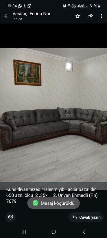 Divanlar: Künc divan, Yeni, Açılan, Bazalı, Çatdırılma yoxdur