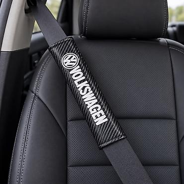 şit ortuyu: Volkswagen loqolu kəmər qoruyucusu — qara, karbon görünüşlü Ağ — 2