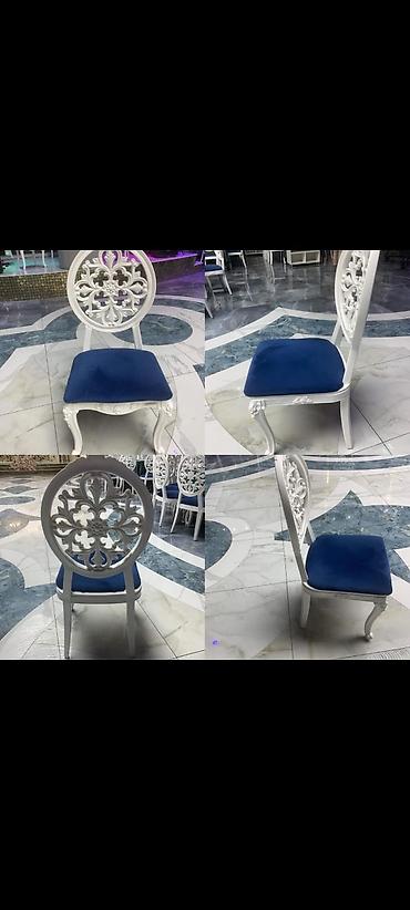 restoran stolu: Məhsul: Klassik dizaynlı masa mərasim stulu - Rəng: Ağ karkas, tünd — 1