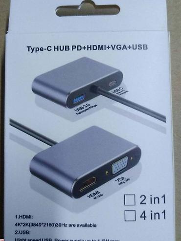 Другие комплектующие: Type-C USB-C Адаптер VGA, совместимый с USB C на 4K HDMI, Тип C, хаб — 2